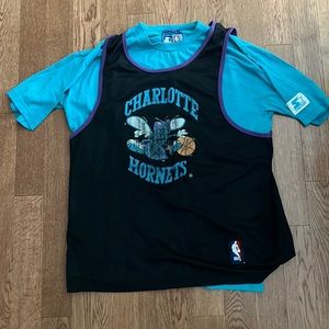 Vintage starter Charlotte hornets t-shirt/jersey combo size L